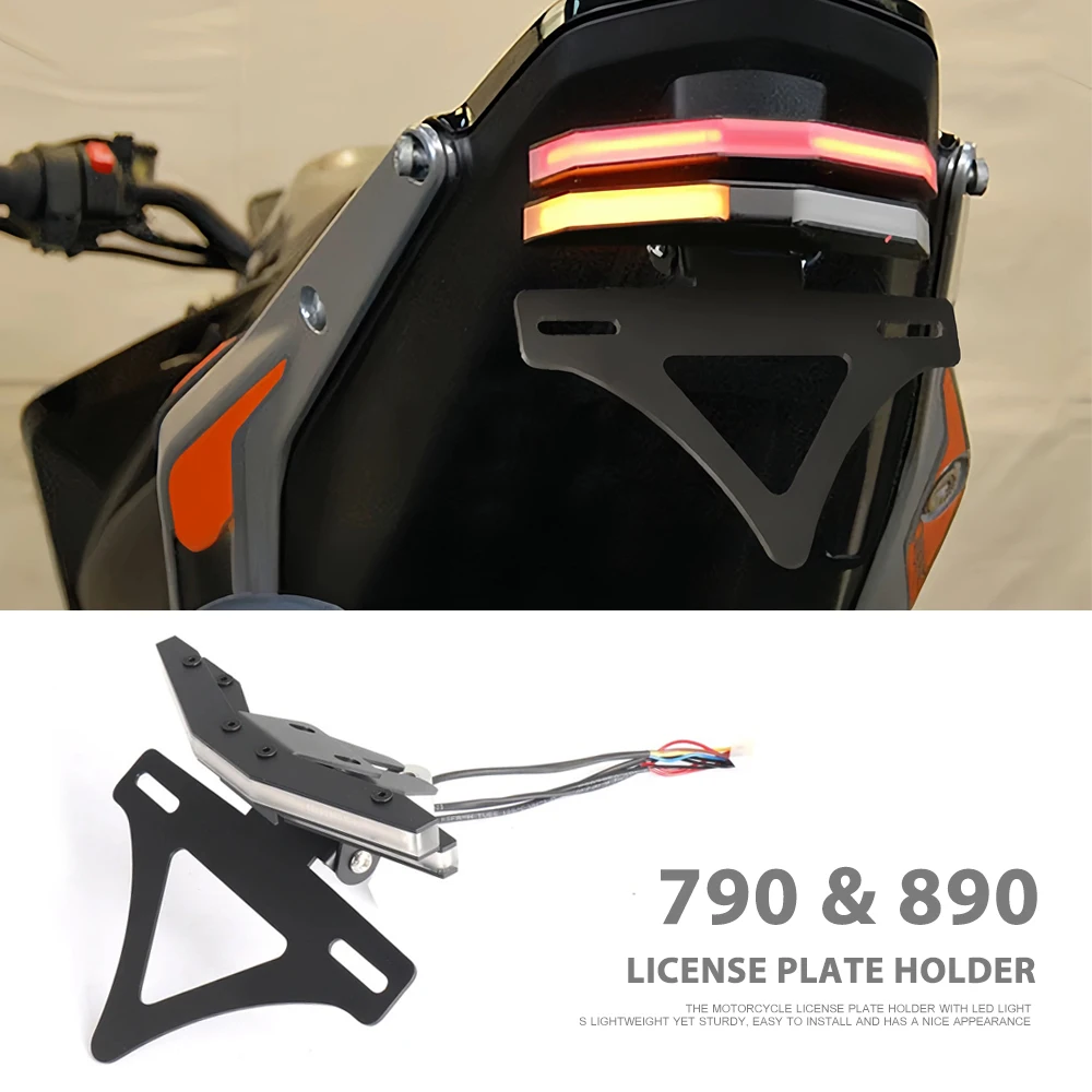 

2018-2025 Motorcycle Tail Tidy Rear Fender Eliminator LED Light License Plate Holder Motorcycle For 890 Duke 790 DUKE 890Duke