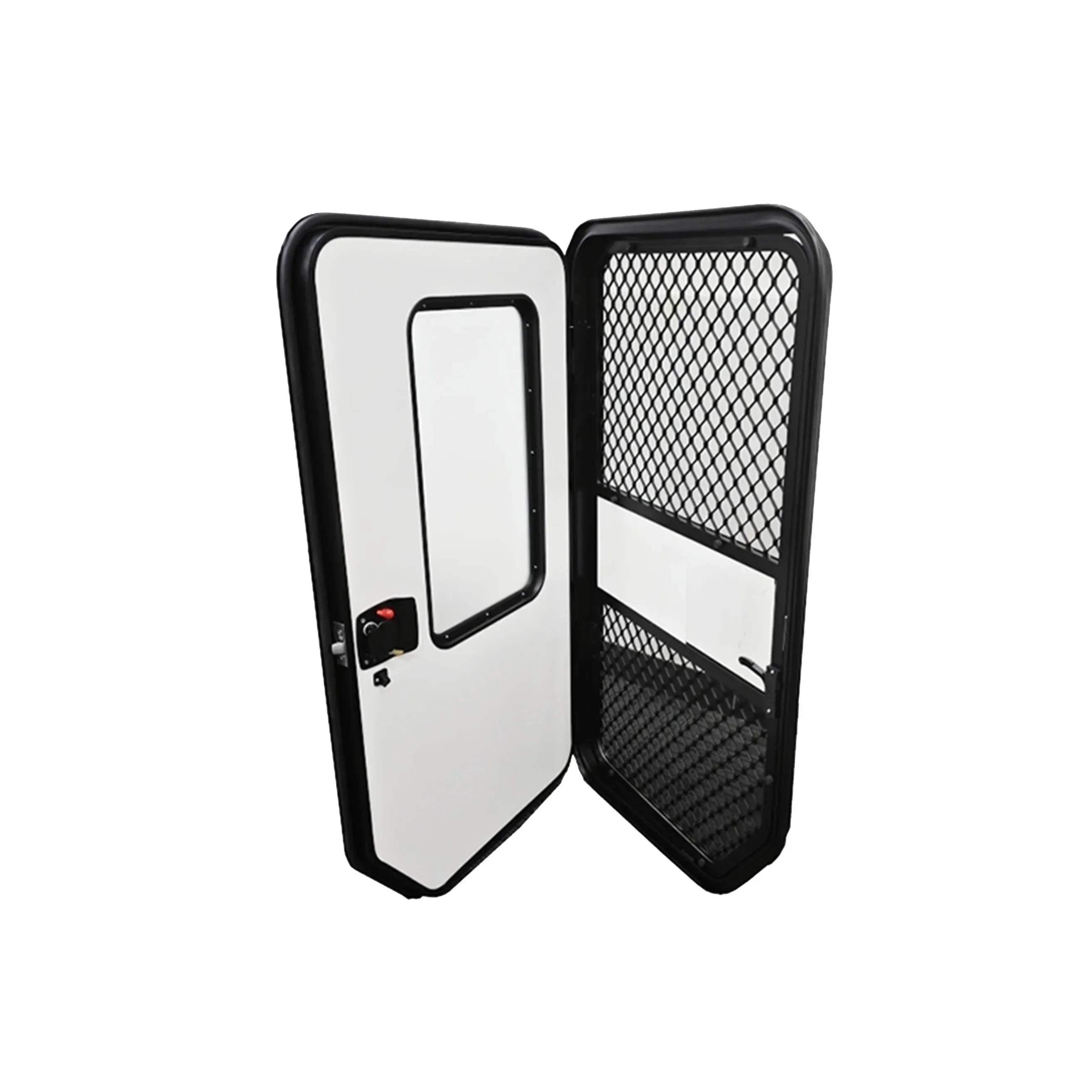 China factory rv door white or black with metal lock  caravan door special shaped teardrop trailer entry door