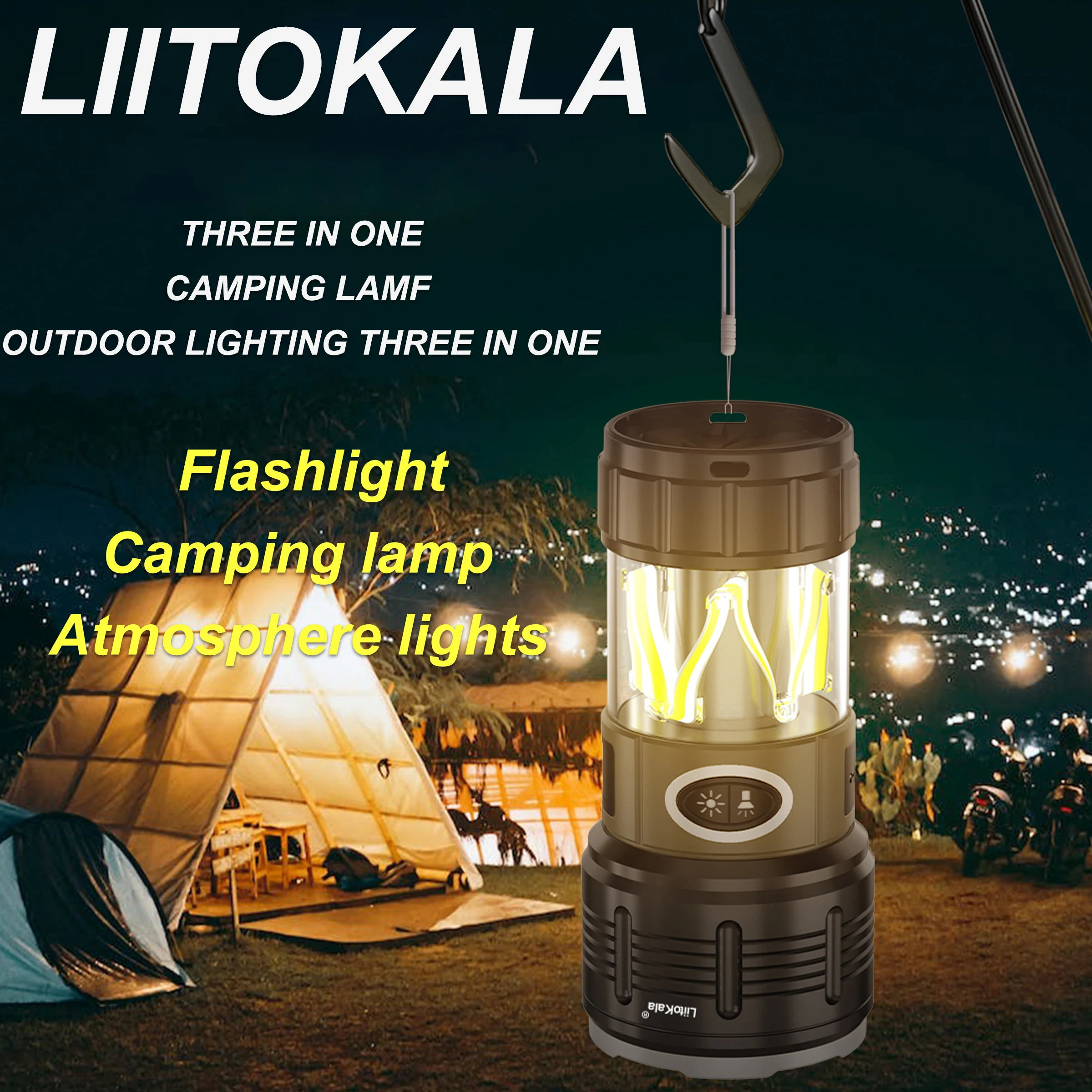 LiitoKala LF-703 Multifunctional Outdoor Flashlight for Camping - Adjustable Focus Long-Range Beam Rechargeable Torch Light