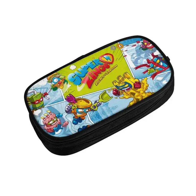 Super Zings-Trousse à crayons pour filles et garçons, jeu de dessin animé, grande capacité, jouets, boîte à stylos, sac de papeterie