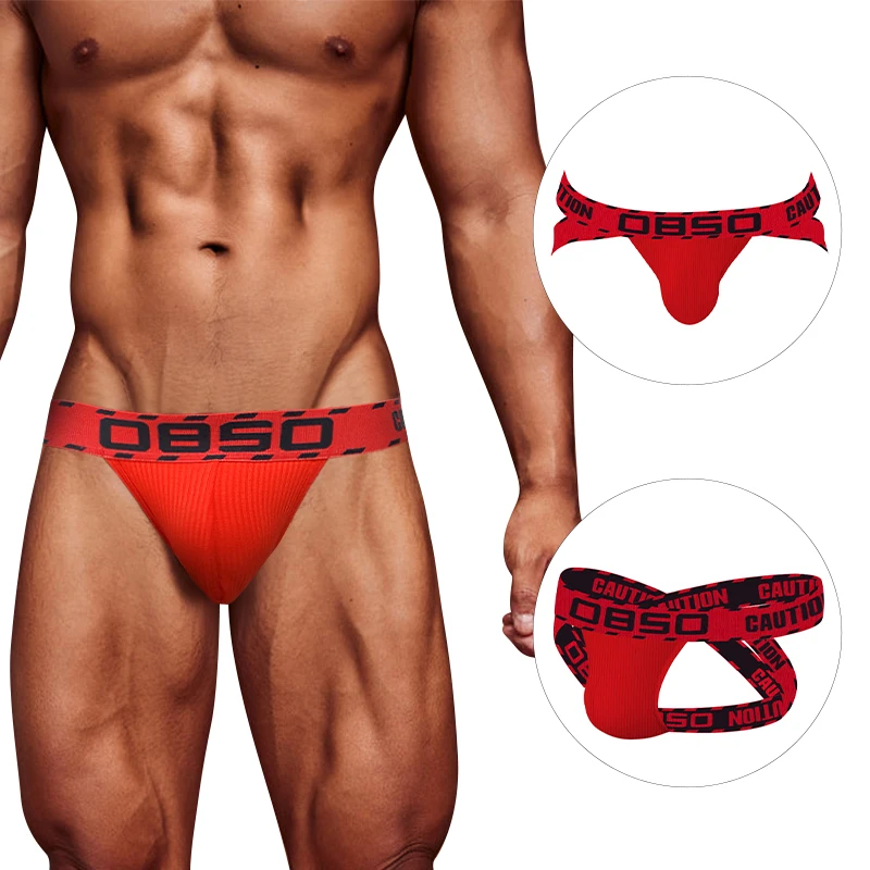 Sexy Cotton Gay Jockstrap Men Underwear Thong Cross Strap Hollow Sissy Panties Breathable Sexy Mens Thongs G-strings Underpants