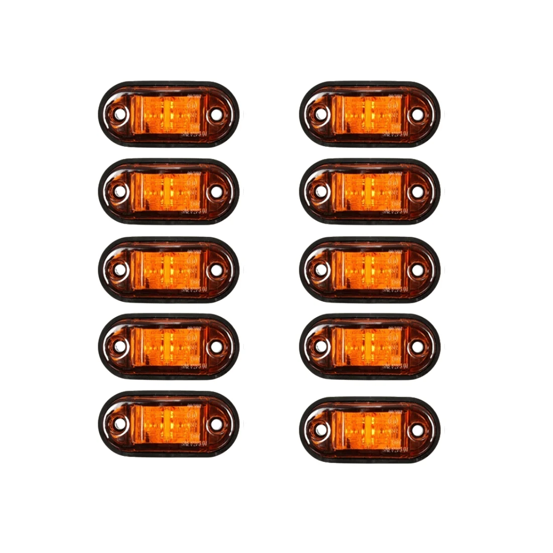10 Stück 4 LEDs 12 V-24 V Seitenmarkierungsleuchten, oval, vorne und hinten, Anzeigelampe, LKW-Zubehör für Anhänger, BUS, Van, Wohnwagen – Detail 3