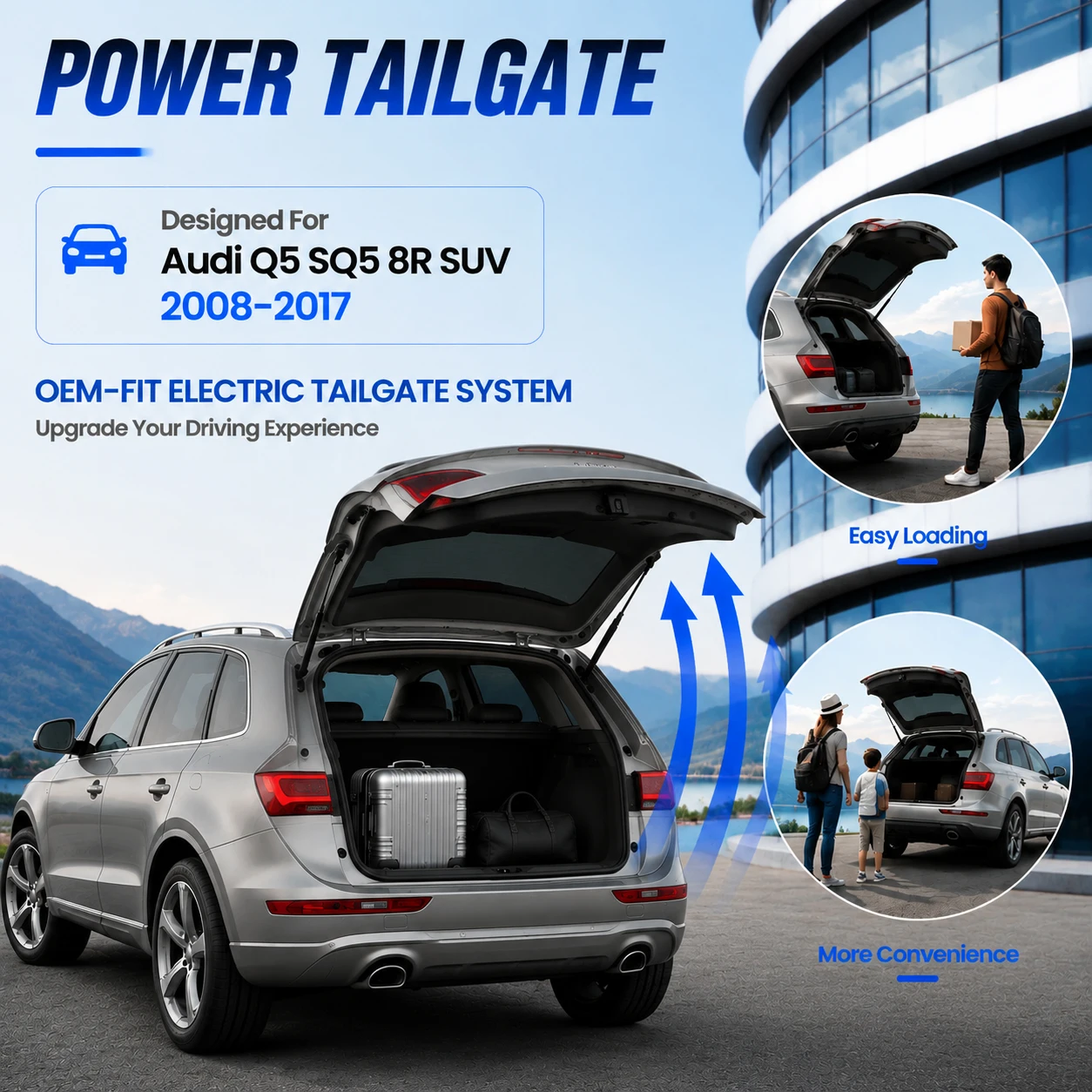 For Audi Q5 SQ5 8R 2008-2017 Car Liftback Automatic Lifting Electric Tailgate Rear Door Lock Power Tailgate Rear Door Refitted