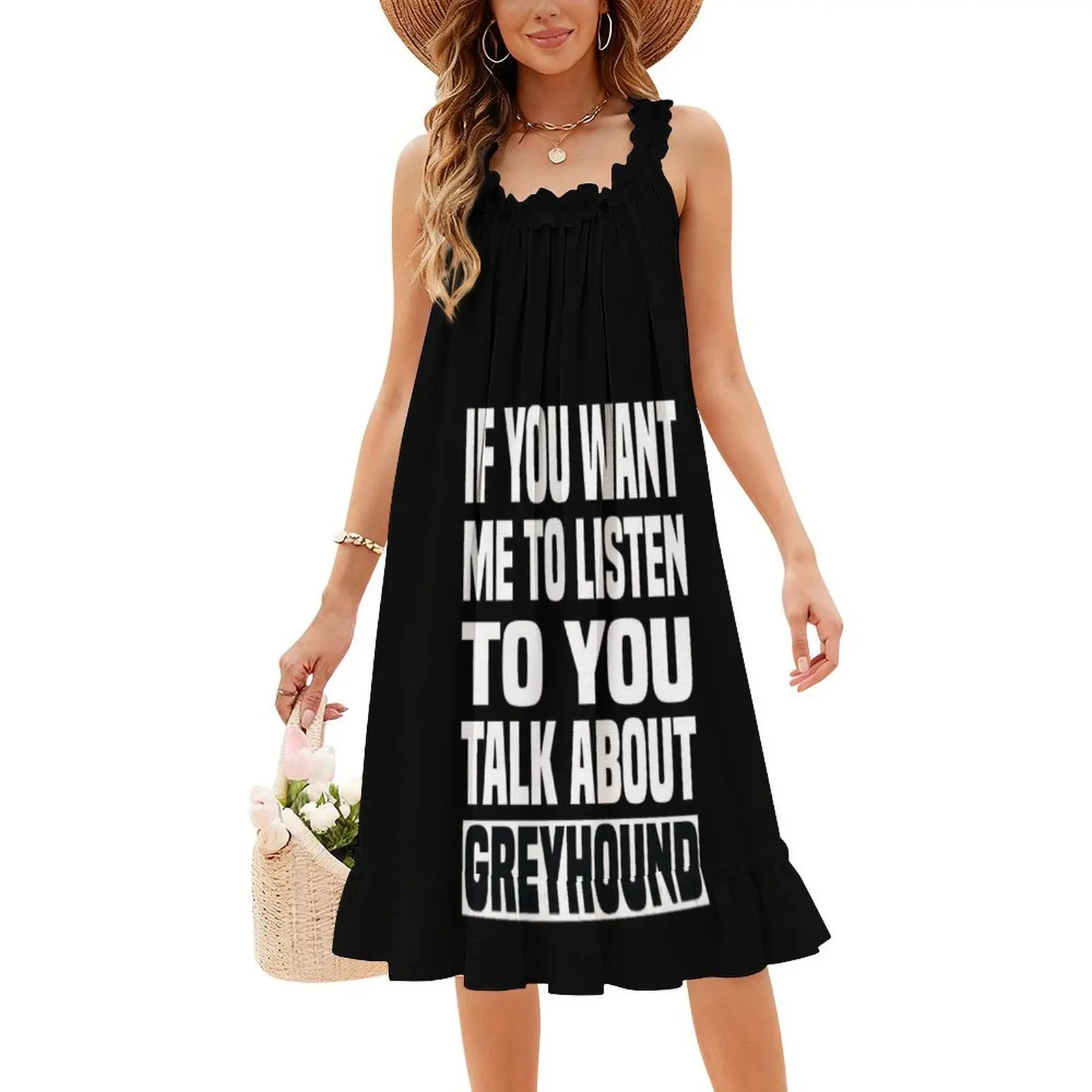 Sukienka bez rękawów z nadrukiem szarżaka, zabawny szarżak, styl bohemy, na wakacje na plaży, na imprezę, zabawny szarżak.