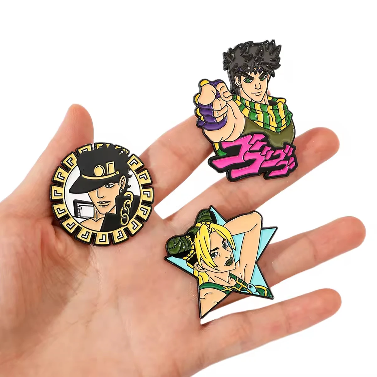 7pcs/set Anime JOJOS Bizarre Adventure Brooch Cartoon Character Kujo Jotaro Metal Badge Backpack Clothing Accessories Fan Gifts image 3