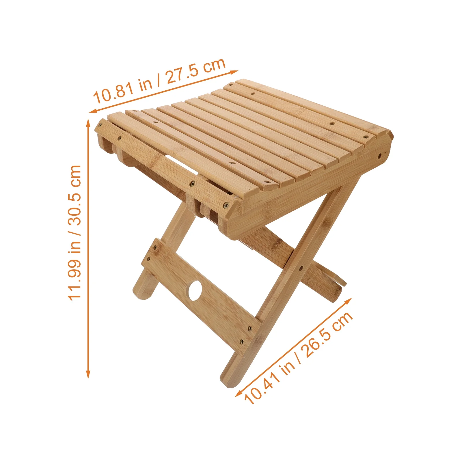 Folding Bamboo Stool Compact Lightweight Stool for Fishing Camping Bbq Beach Trips Smooth Edges Comfortable Seat