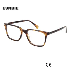 Brand Designer Acetate Men Square Frame Glasses Tortoise Black Prescription Eyewear Trendy Rectangle Optical Frames For Women