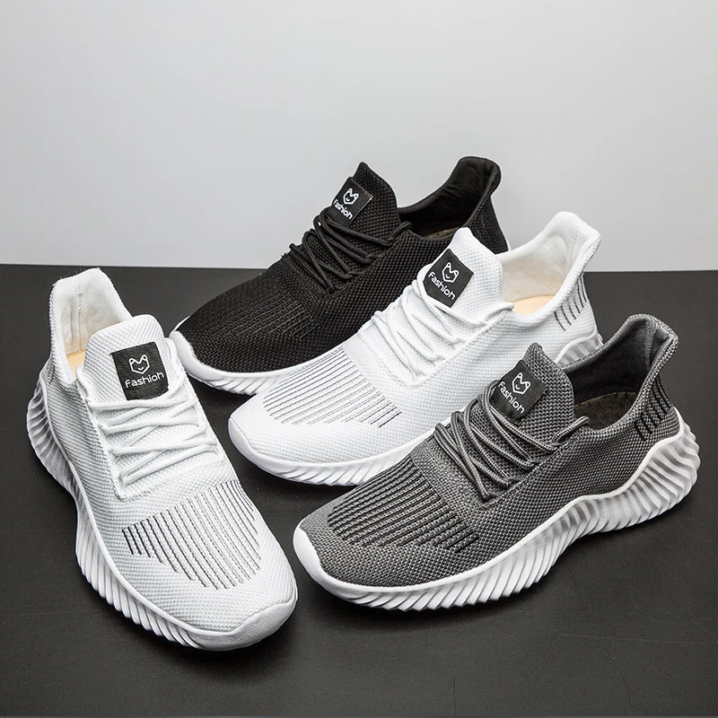 Zapatillas deportivas de malla transpirable para Hombre, Tenis masculinos de diseño, color blanco, informales