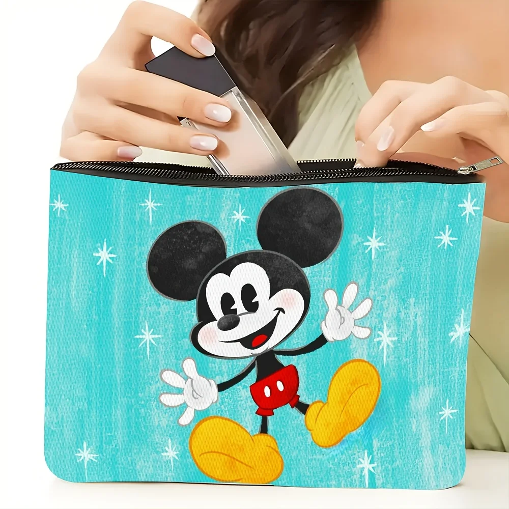 1 Disney make-uptasje met Mickey en Minnie-thema - Leuke en veelzijdige tas met ritssluiting voor dames, sieradenopbergtas, perfect reisritszakje - leuk verjaardagscadeau