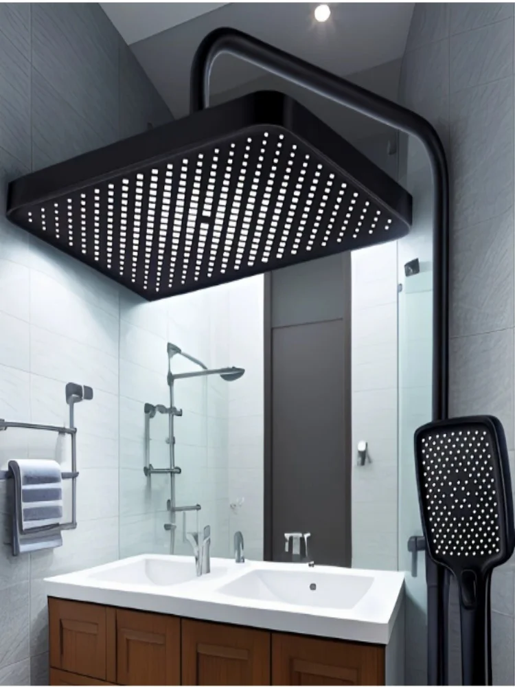 12 Inch Large Square Ceiling Shower Head High Flow Rainfall Spray Nozzle Universal Water‑Saving Overhead Bathroom Shower Accesso