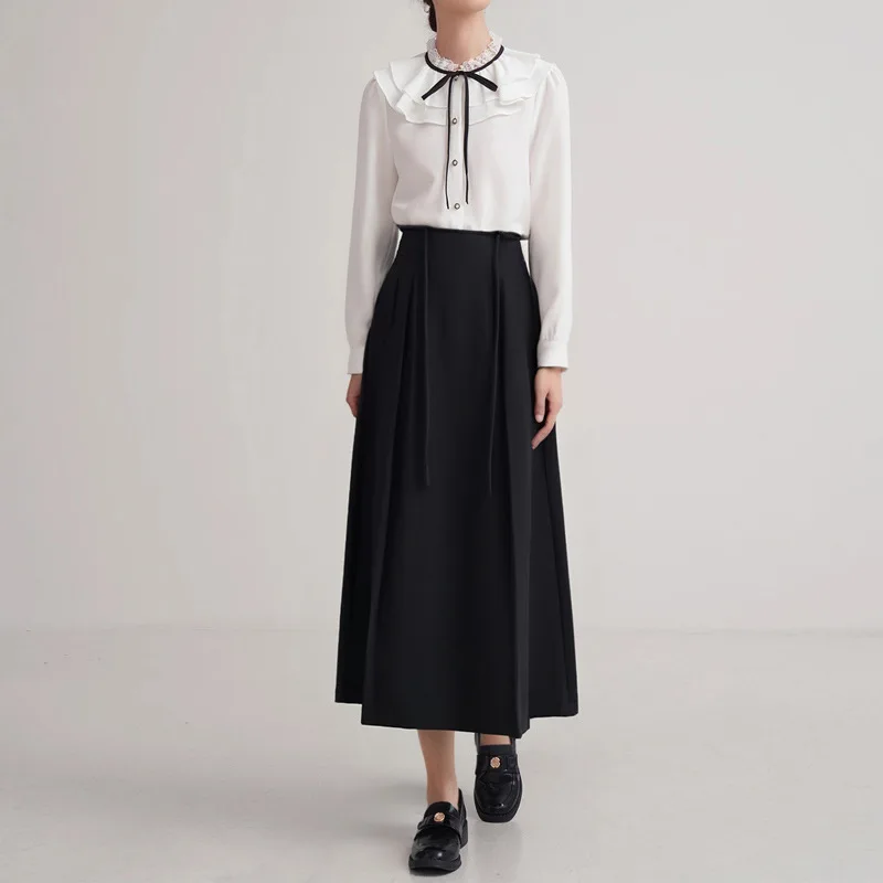 

Elegant women's midi skirt2026New Spring and Autumn High-Waisted Elegant Bodycon Skirt for Petite Women, Slimming Straight-Leg S