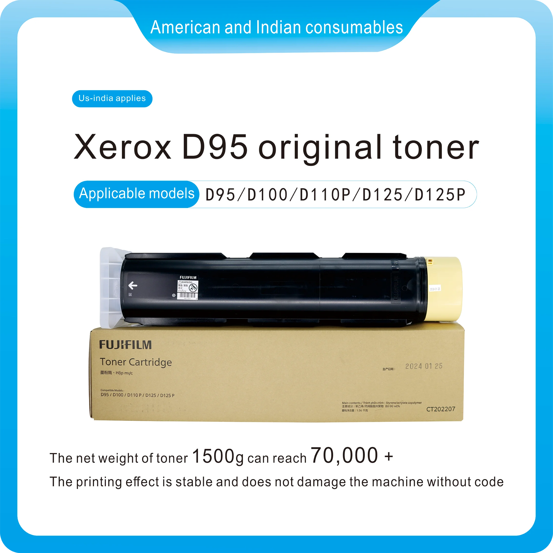 CT202207 Asia version Original For Fuji Xerox D95 D110 D125 Toner