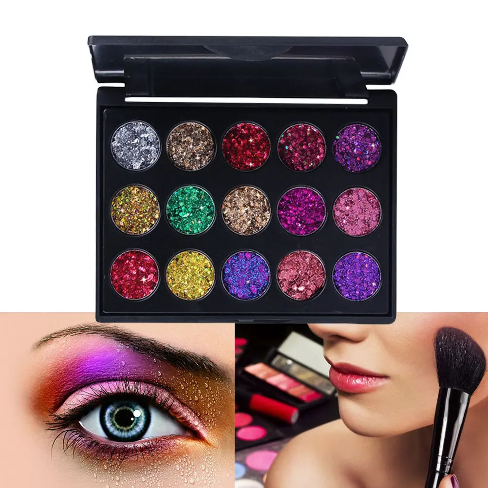 15 Colors Eyeshadow Palette Pressed Highly Pigmented Fine Texture Long Wear Eye Shadow Pallet for All Skin Tones Smoky Light