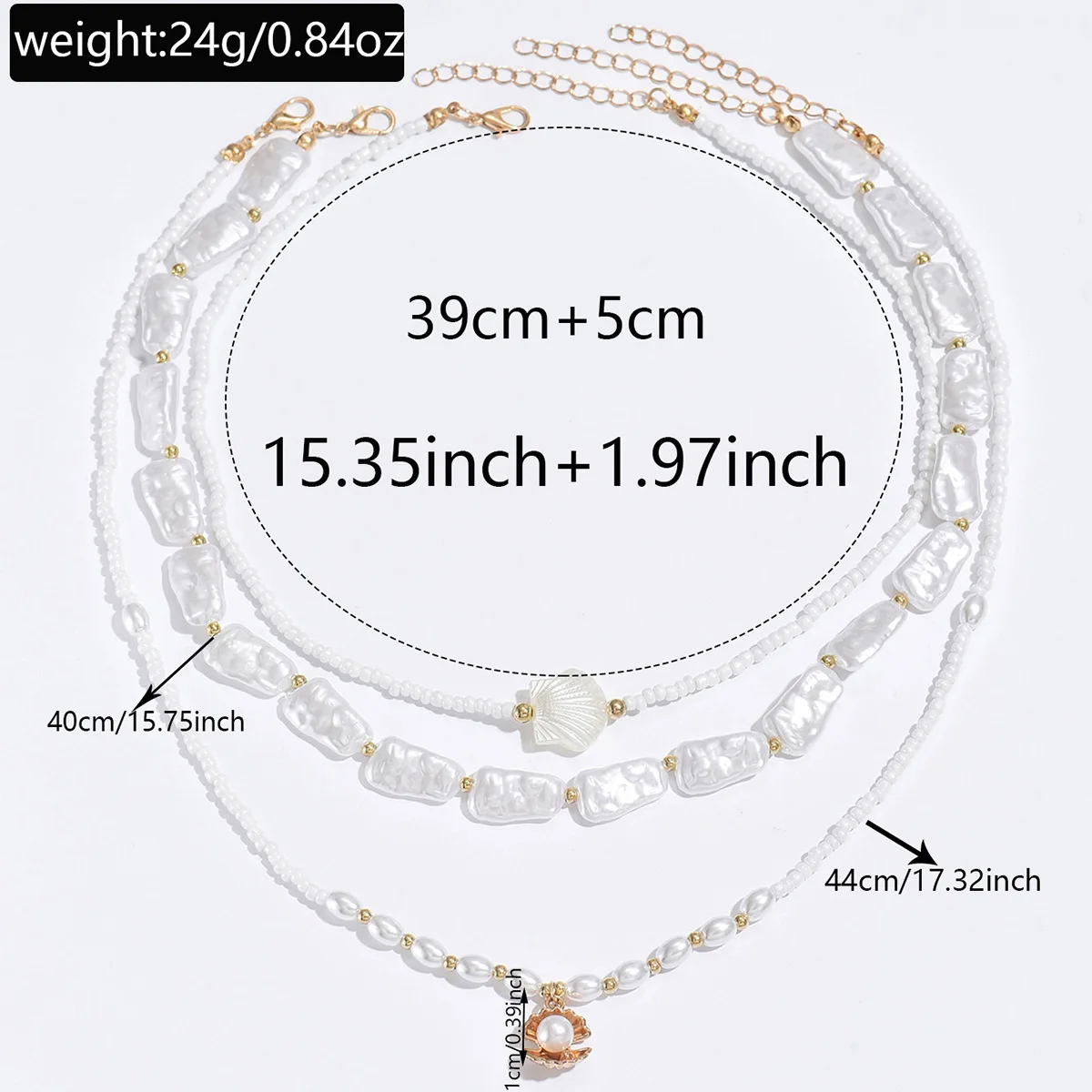 Boho Scallop Pendant Necklace 2026 Multi-Layer Sweet Opposite Sex Imitation Pearl Weaving Girl Fashion Vacation Jewelry