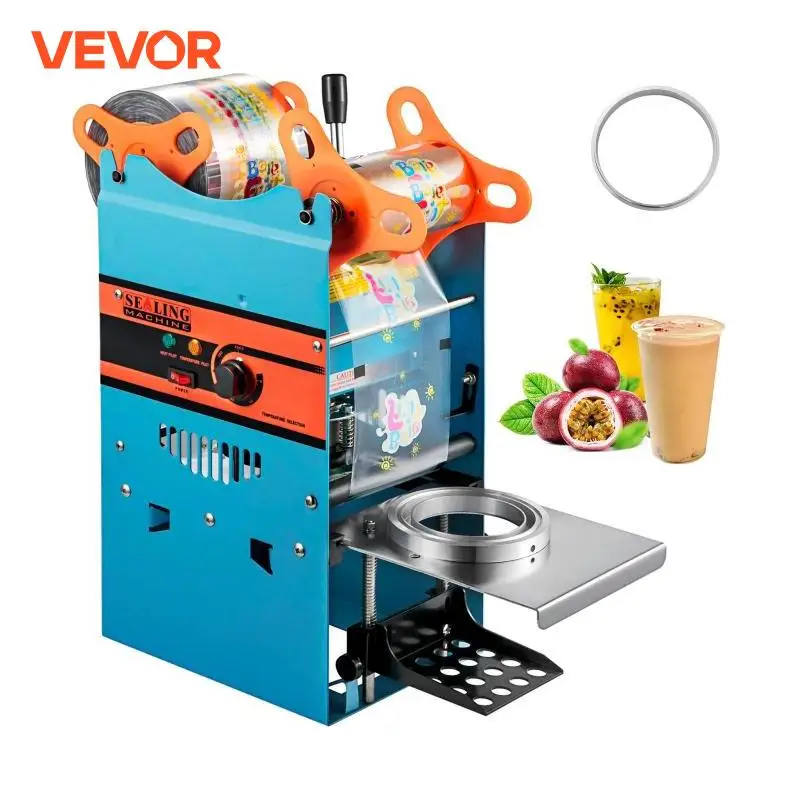 VEVOR Manual Cup Sealer Machine 300-500 Cup/h with Heating Technology Boba Tea Cup Sealing Machine for 90/95mm Cup Diameter