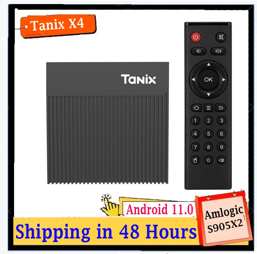 Tanix X4 Android 11.0 Smart TV BOX Amlogic S905X4 AV1 4GB RAM 32GB/64GB ROM 2.4G Wifi Media Player Set TopBox