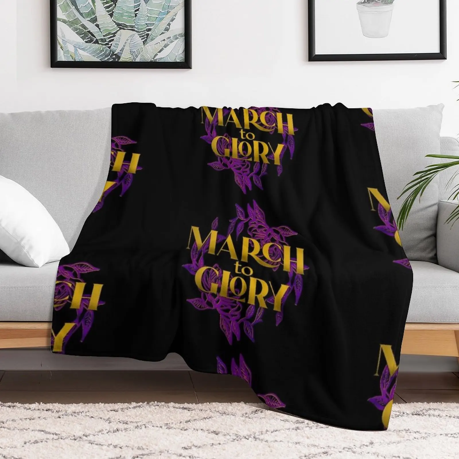 March to Glory with Lotus Throw Blanket Plush Luxury St blankets and throws wednesday Blankets