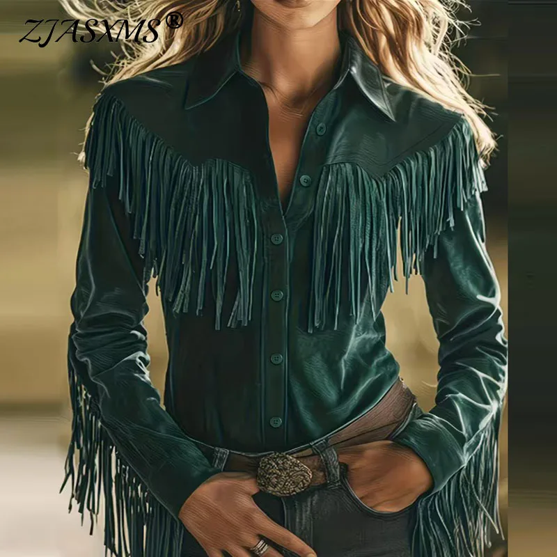 

Женская винтажная замшевая куртка в западном стиле, весенняя, с отложным воротником, на пуговицах, осенний кардиган с длинным рукавом, в стиле Харадзюку