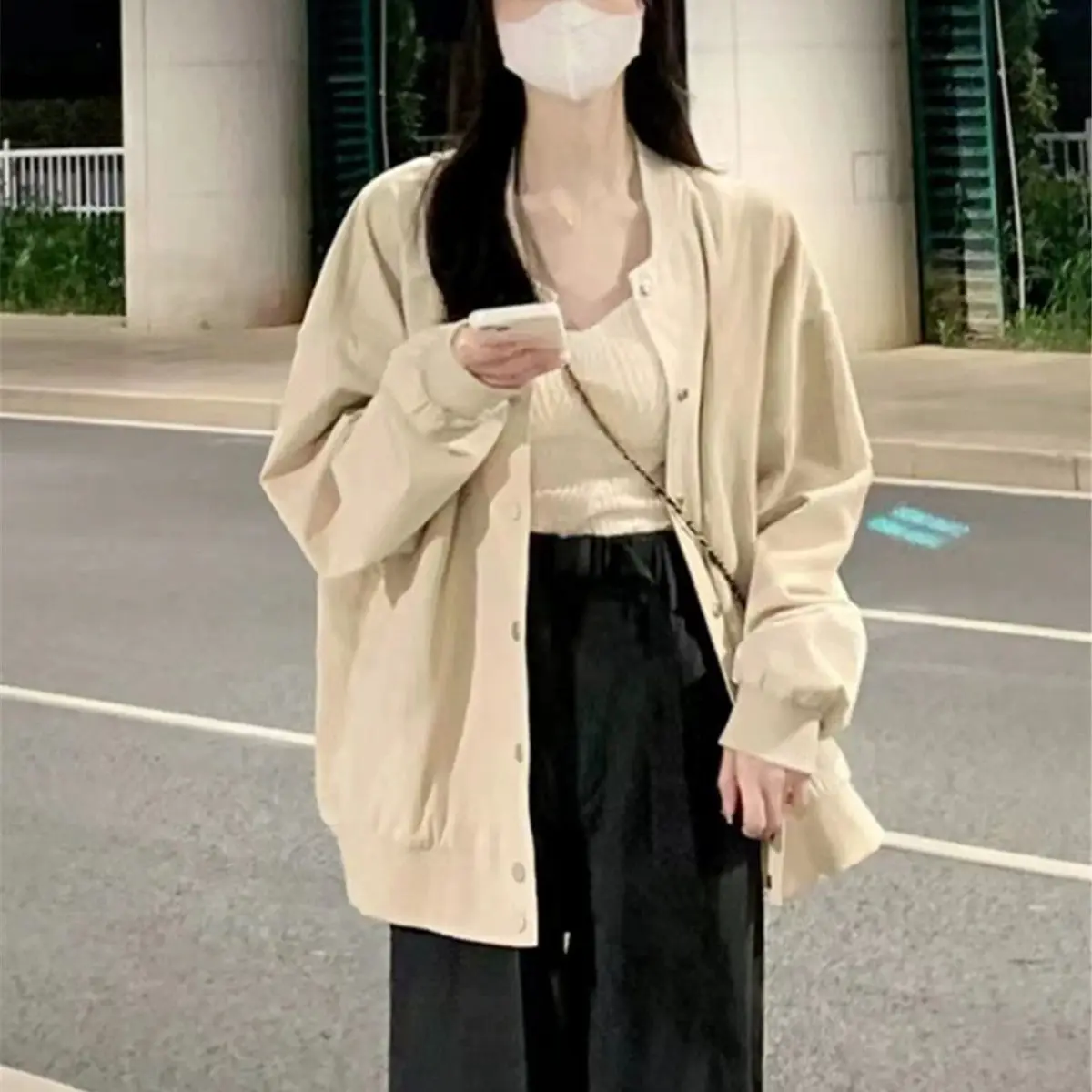 

Corduroy Retro Patchwork O-Neck Baseball Jackets 2023 New Autumn Winter Fashion Women Coat Casual Loose Simple Elegant Outerwear