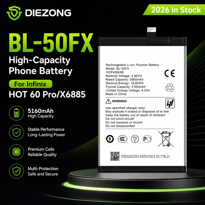 2026 In Stock BL‑50FX High‑Capacity Phone Battery for Infinix HOT 60 Pro/X6885
