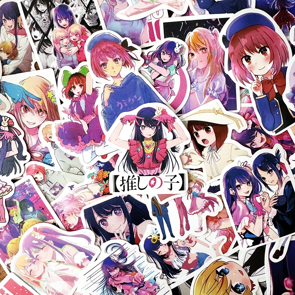 50Pcs Oshi No Ko Anime Stickers Set for Kids DIY Decals for Skateboard Laptop Phone Car Bike - Cartoon Decoration Toy