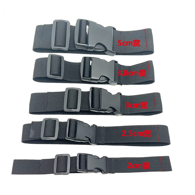 Sangle de ceinture à cils en Nylon noir Durable, attache de chargement pour bagages, avec boucle à came, Kits de voyage, outil de Camping en plein air