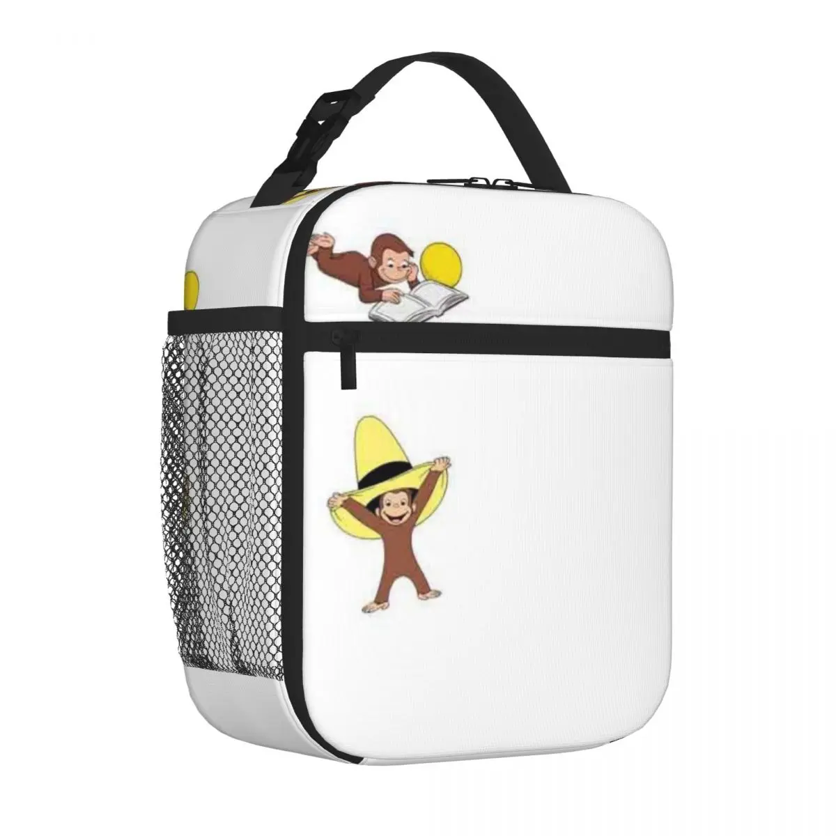Bestselling George The Curious Monkey Cartoon For Kids Pack Trendy Nylon Lunch Bag Office Lunch Cooler Lunch Bag