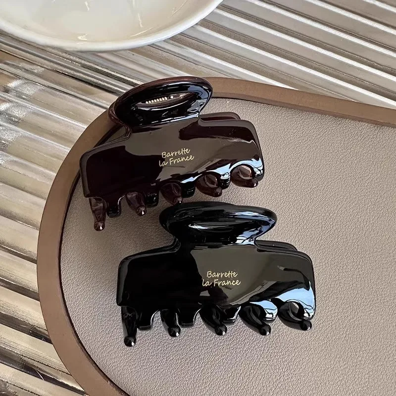 مشبك شعر بسيط من خلات متوسط الحجم مستطيل على شكل قرش مشبك شعر على الطراز الكوري العتيق إكسسوارات شعر عصرية للفتيات