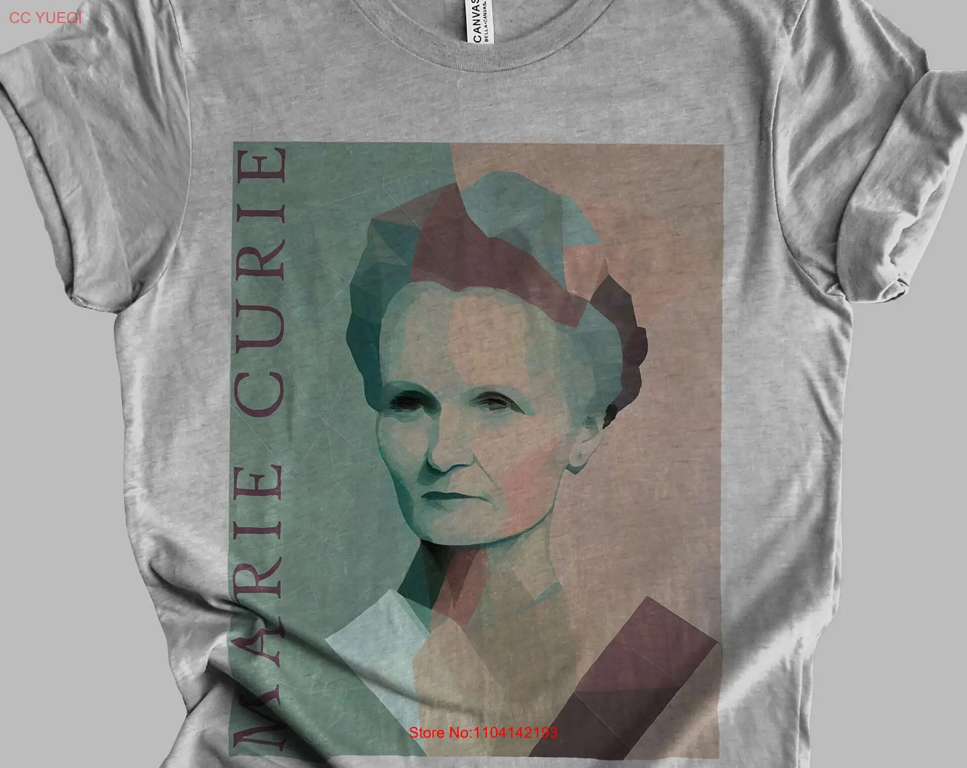 Marie Curie Retro Minimalist Geometrical T Shirt Science Physics Chemistry Mindspring Retreat long or short sleeves