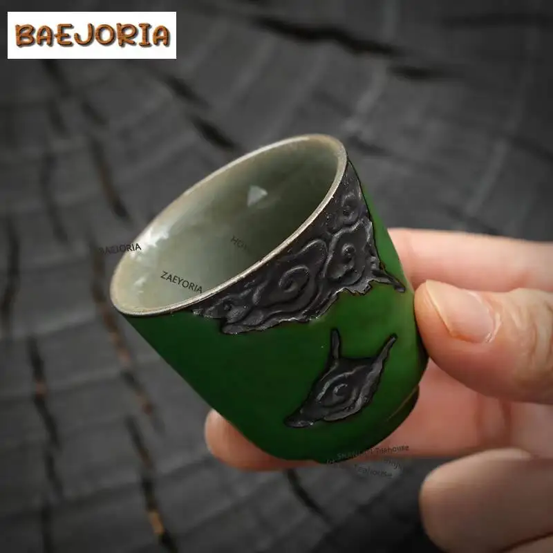 BAEJORIA 40ml Old Rock Mud Fret Teacup Elegant Tea Bowl Beautiful Tea Cup Tea-tasting Personal Cup Jianzhan Master Cups Teaset