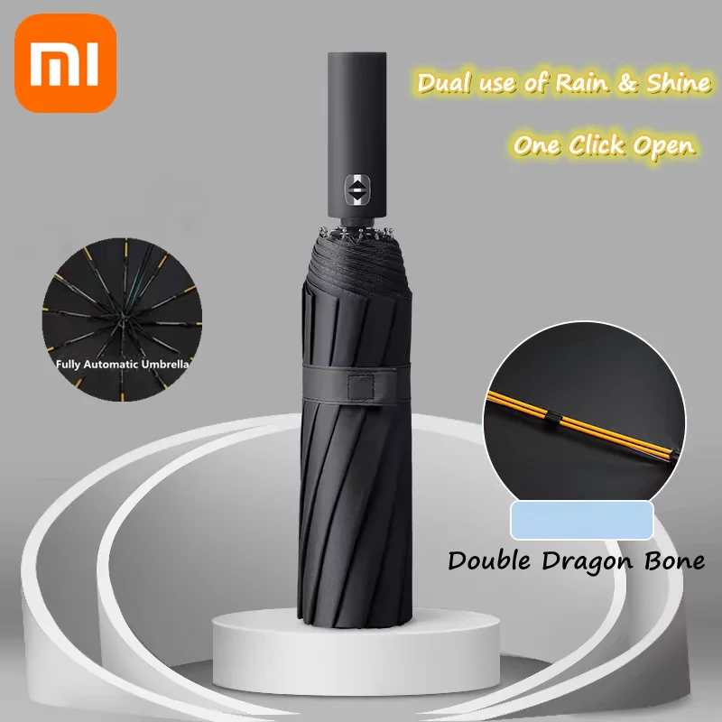 Xiaomi 24 Bone Automatic Umbrella Collapsible Large Size Format Outdoor Sunshade Solid Color Automatic Umbrella UV Protection