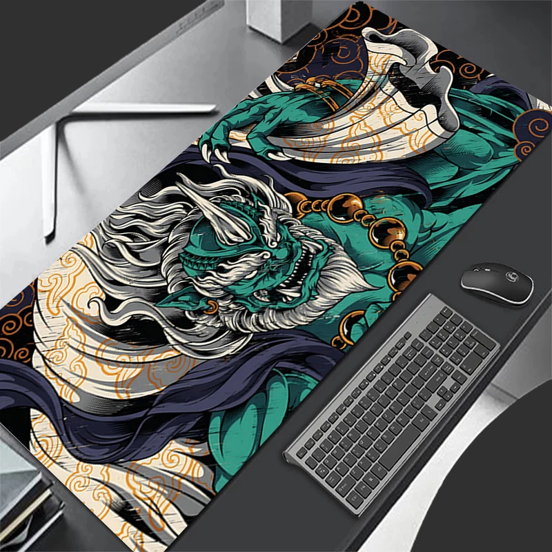 Mousepad Computer Gaming Accessories Keyboard Pad Office PC Rubber Mouse Pad Decoracion Oni Hannya Samurai Mask Desk Mouse Mat