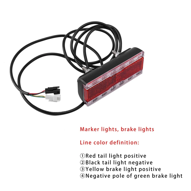 Ebike Brake Light 24V 36V 48V Electric Bicycle Rear Light with Brake Light Function LED Taillight