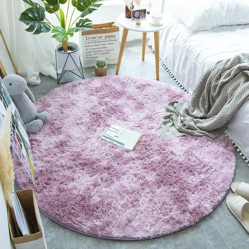 L20- Round Carpet Silk Wool Living Room Coffee Table Bedroom Bedside Chair Hanging Basket Yoga Mat Home Use