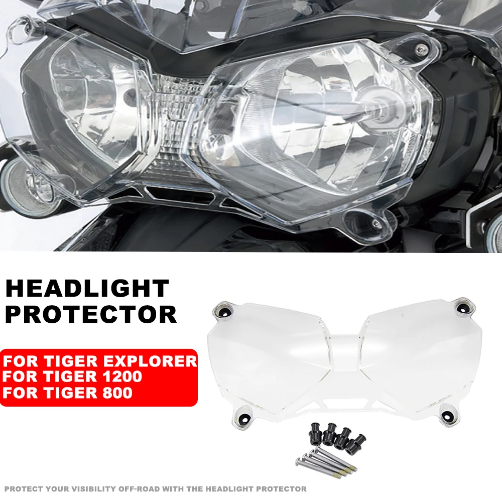 

For Tiger 800 XC/XCX/XCA/XR/XRT/XRX 2011-2018 New Acrylic Headlight Protective Cover Scratch-Resistant Clear Guard Motorcycle