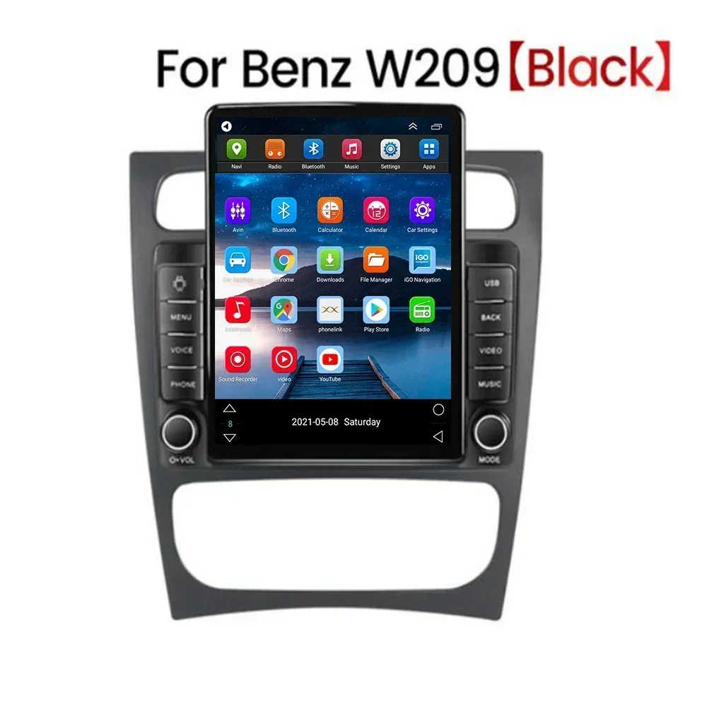 Carplay 5G LTE Android13 Tesla Screen Car Multimedia Player For Mercedes Benz C Class CLK Class S203 W203 W209 A209 2000 - 2005