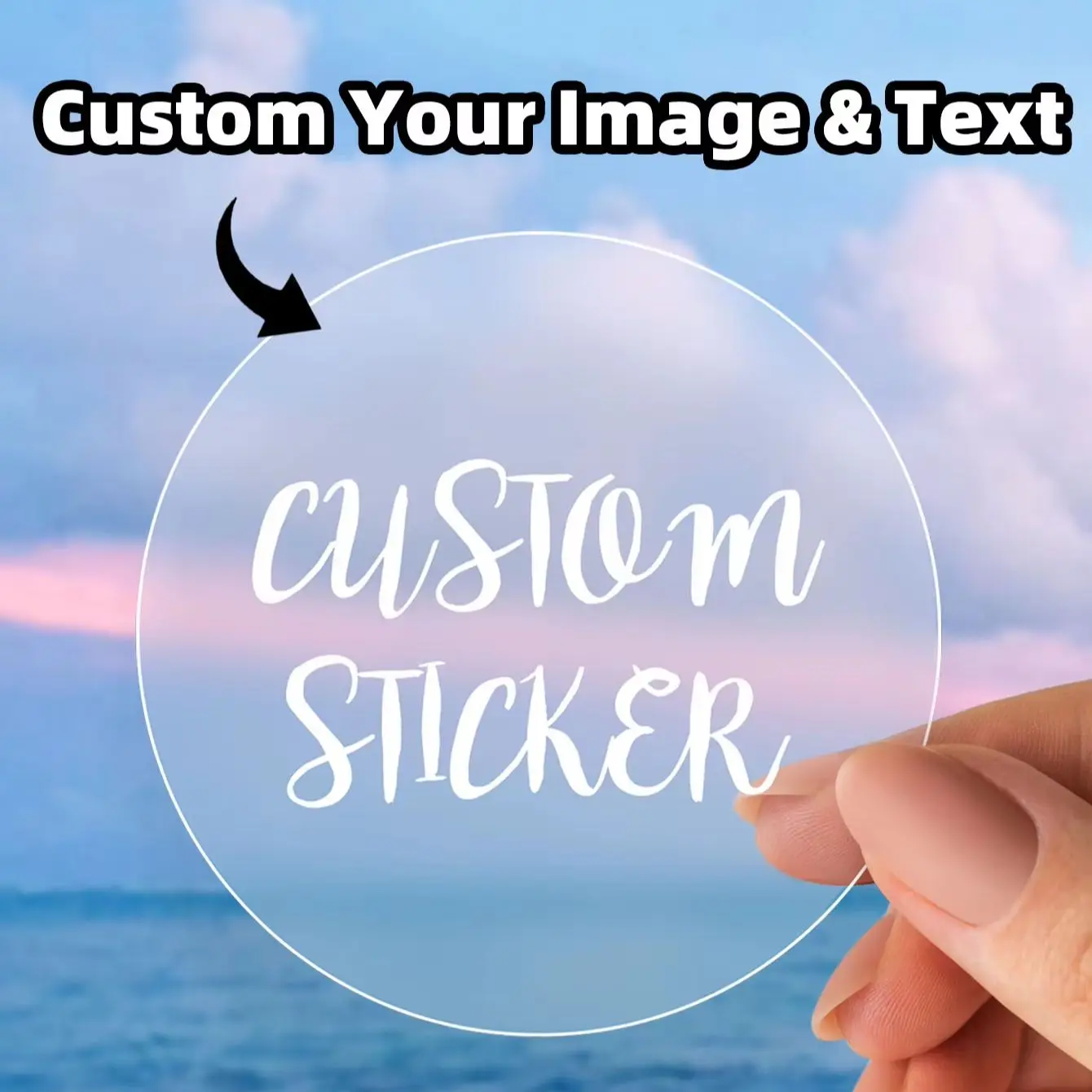 2‑6CM Round Custom Personalized Text Image Stickers, Auto Interior Stickers for Center Console, Dashboard Embellishment
