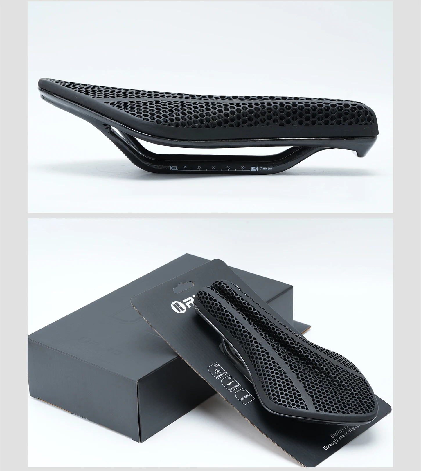 RIRO Carbonfaser 3D-gedruckter Fahrradsattel, hohl, TT Triathlon Fahrradsitz, ultraleicht, Carbon-Schienen, ergonomisch, atmungsaktiv, Rennradteile – Detail 16