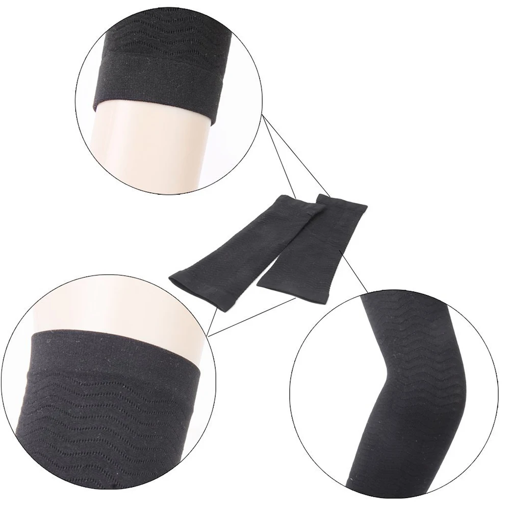 

22-35Cm Black Compression Sleeves For Arms Massage Slimming Shaper Arm Shaping Band Fitness Sauna Arm Massager Upper
