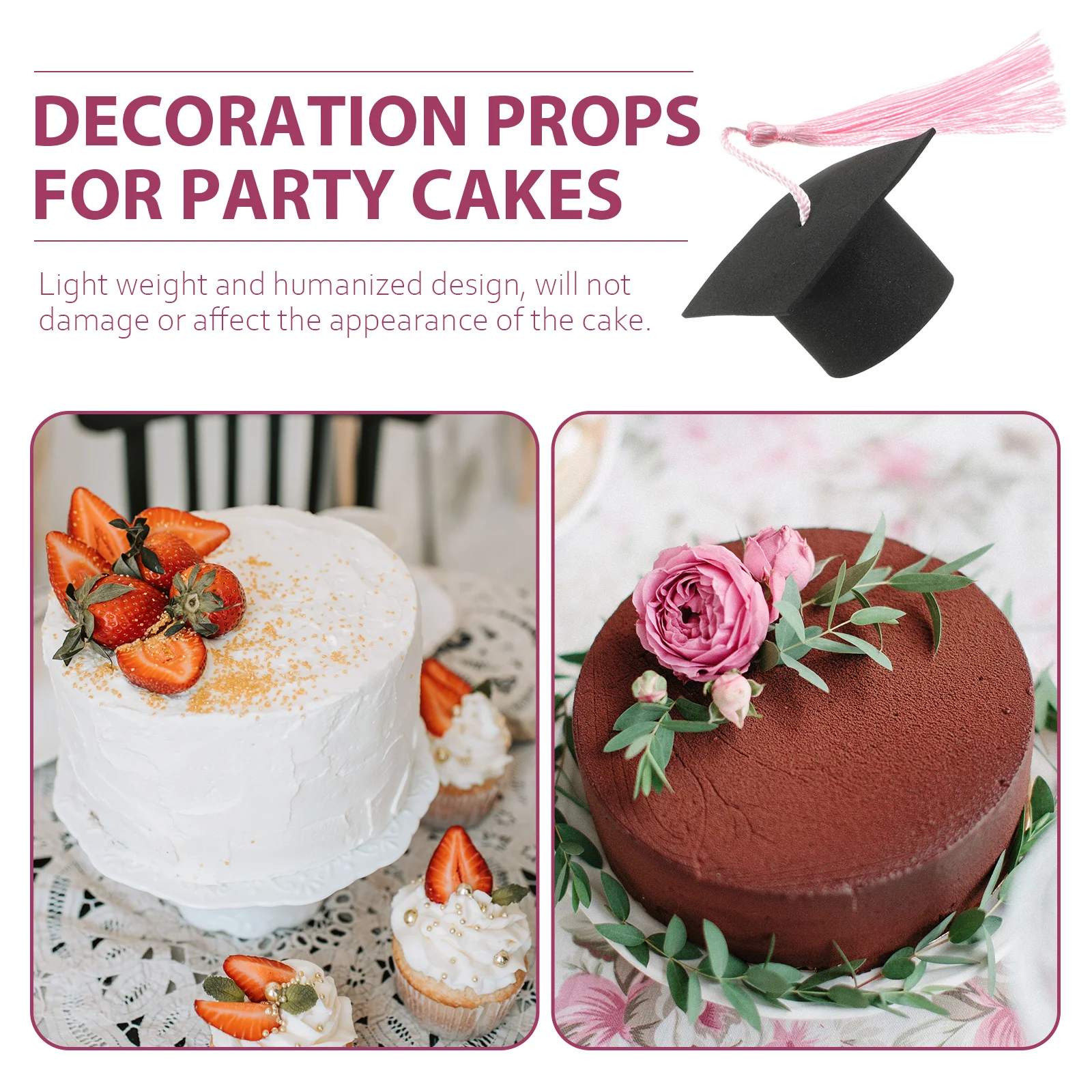 

Graduation Cap Cake Decoration Mini Doctoral Cap Ornament Party Cupcake Topper Graduation Cake Decor Cupcake Decoration