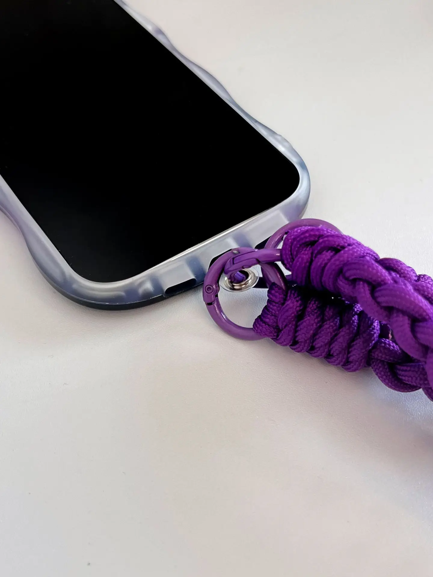Halo Dyed Dark Purple Woven Bracelet Suitable for iPhone 14promax Phone Case 13pro Crossbody Strap 12 11 Fall Protection Cover
