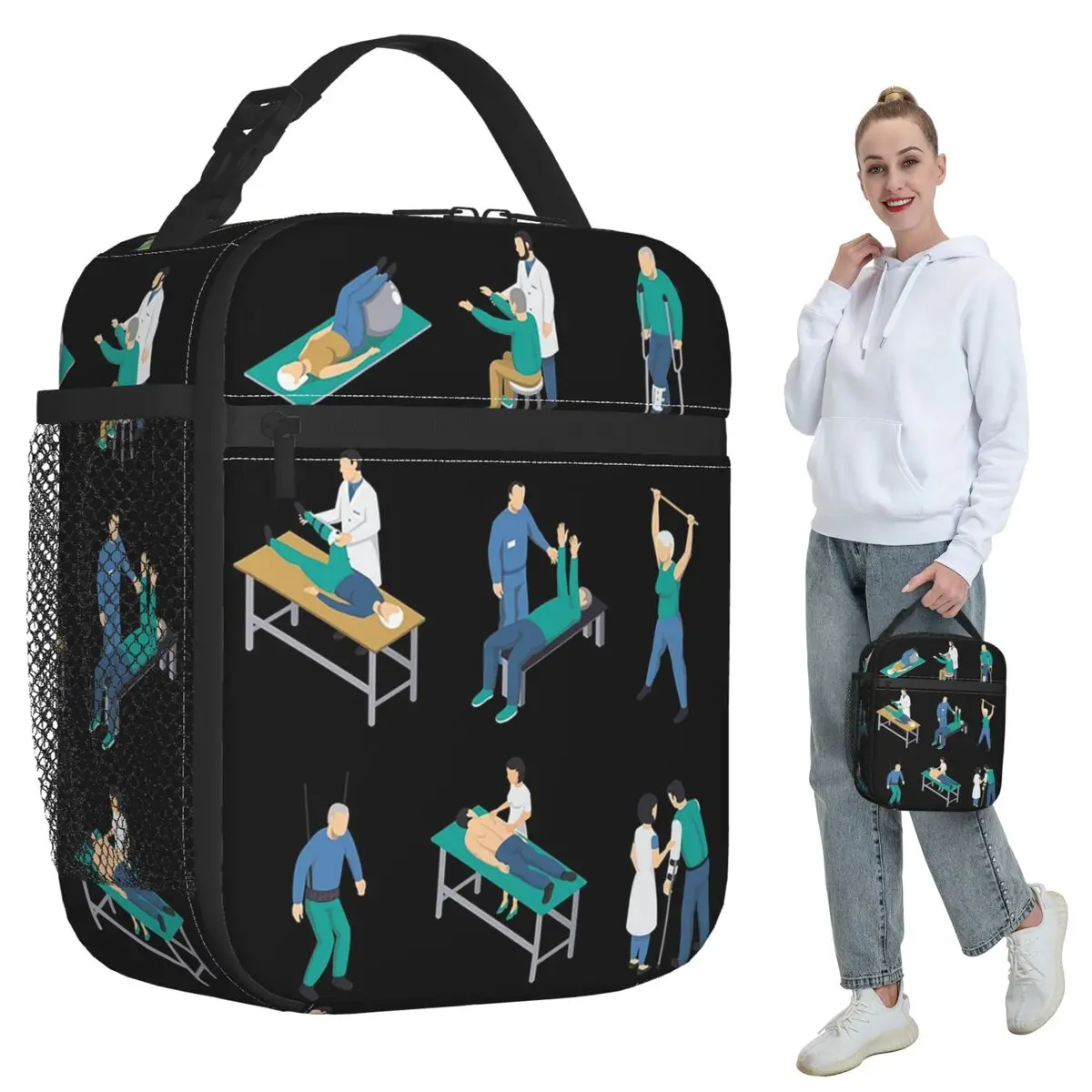 Physical Therapist Physiotherapist Health Care Gift Insulated Lunch Bag Thermal Food Box Tote Portable Lunch Boxes Container