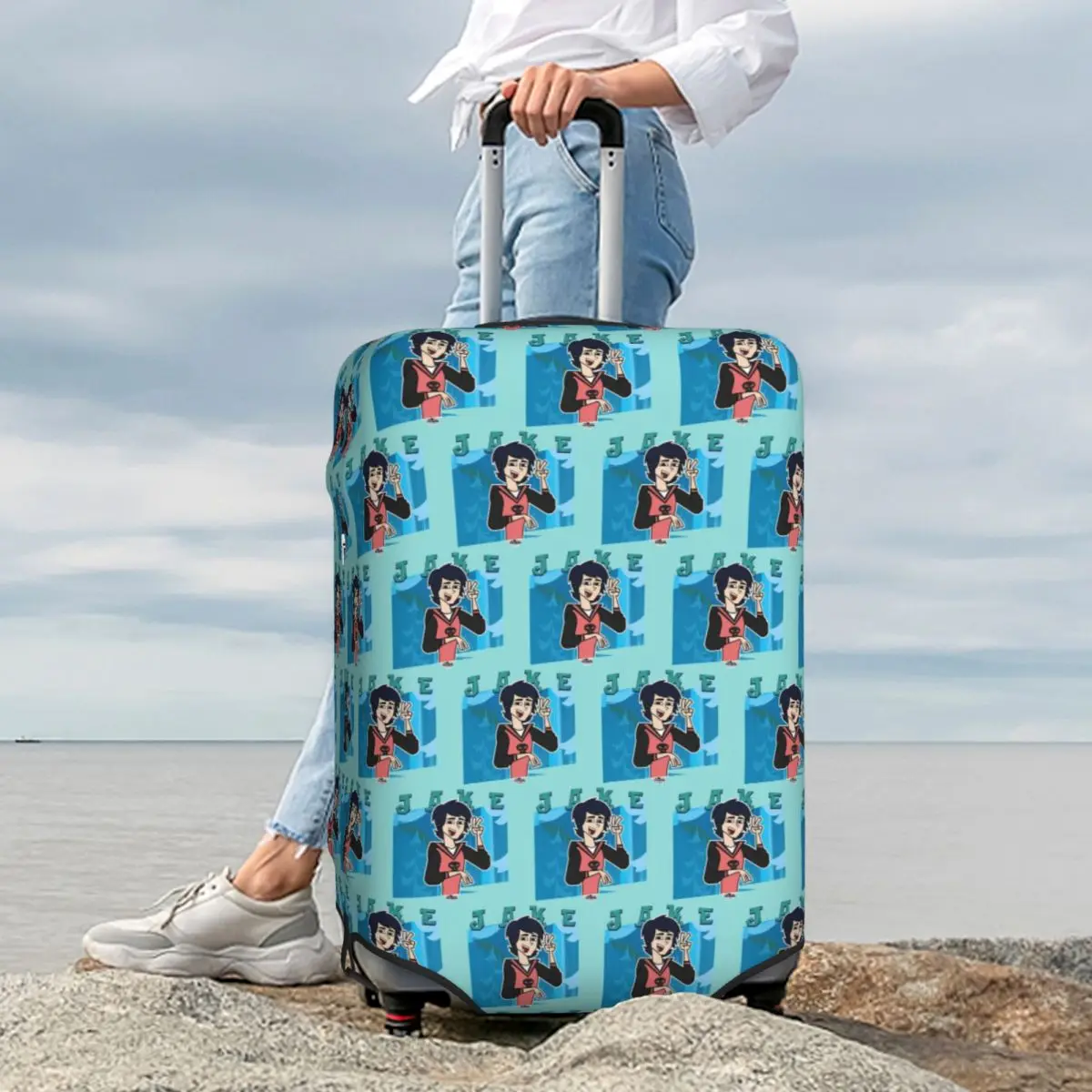アドベンチャーキャンプ ジェイク スーツケースカバー 保護弾性トラベルラゲッジプロテクターカバー 18～32インチ用