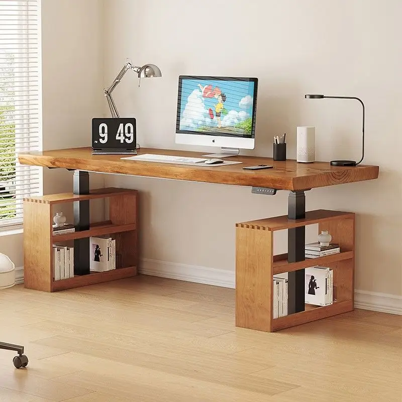 

Modern simplicity, log large board table, solid wood electric lifting table