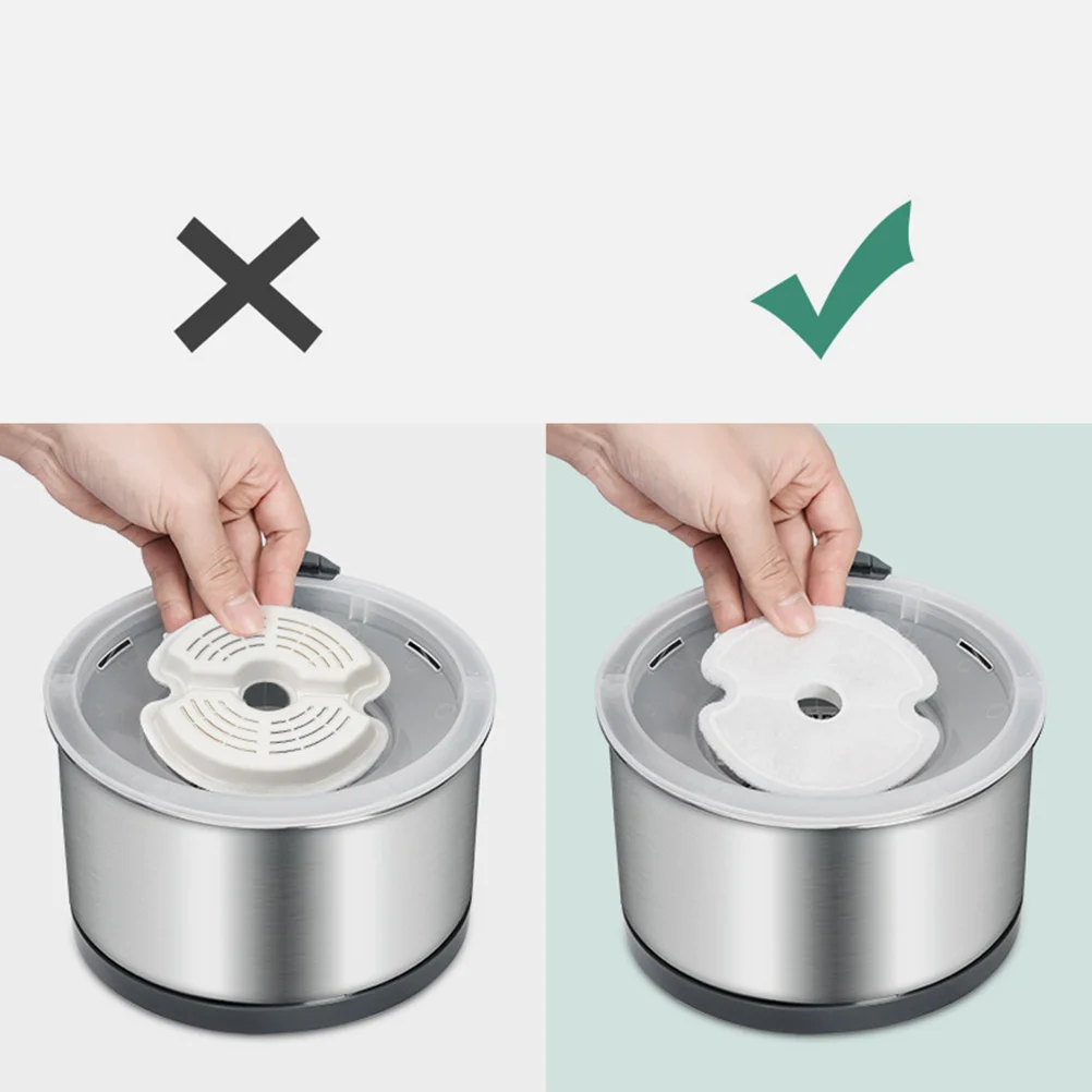 

4 Round Filter Elements for Pet Fountain Replacement Filters Cat Water Dispenser Travel ABS Box Long Lasting