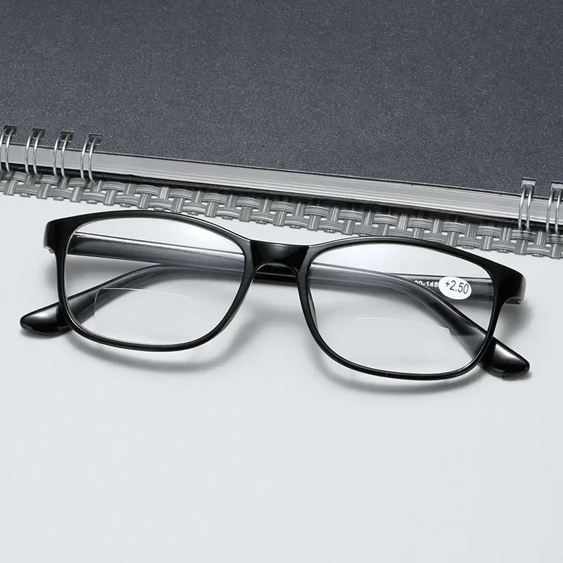 Elderly Fashionable Reading Glasses Far Near Sighted Eyeglasses Black Frame Computer Computer Eyewear Protection Eyewear