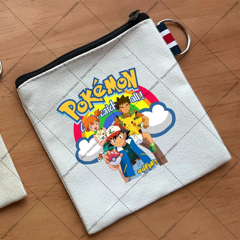 Pokemons Pikachu Mini Purse Cartoon Anime Pattern Print Kawaii Coin Purses Unisex Cute Wallets for Women Men Wallet Party Gifts - view 6