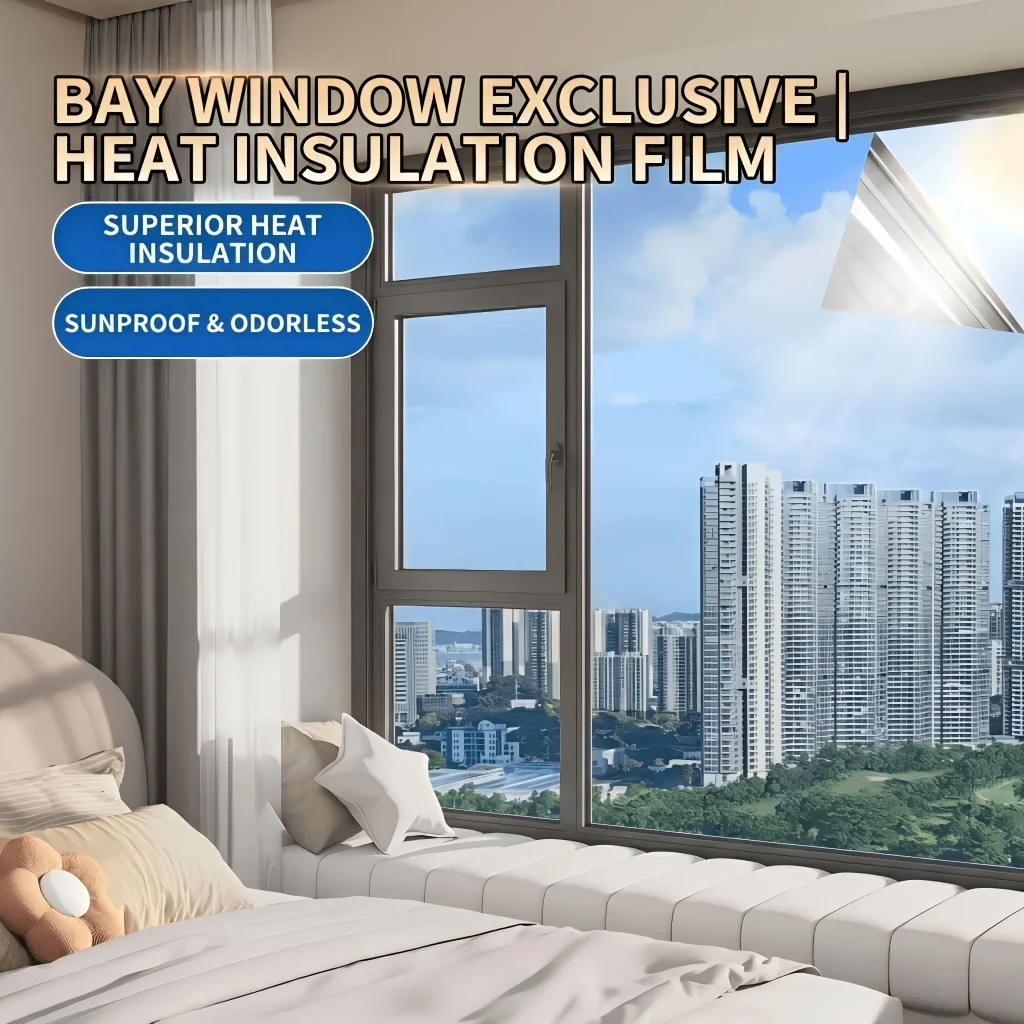 1 Roll Sun Protection and Thermal Insulation Glass Film, One-Way Privacy Window Film, Window Sticker