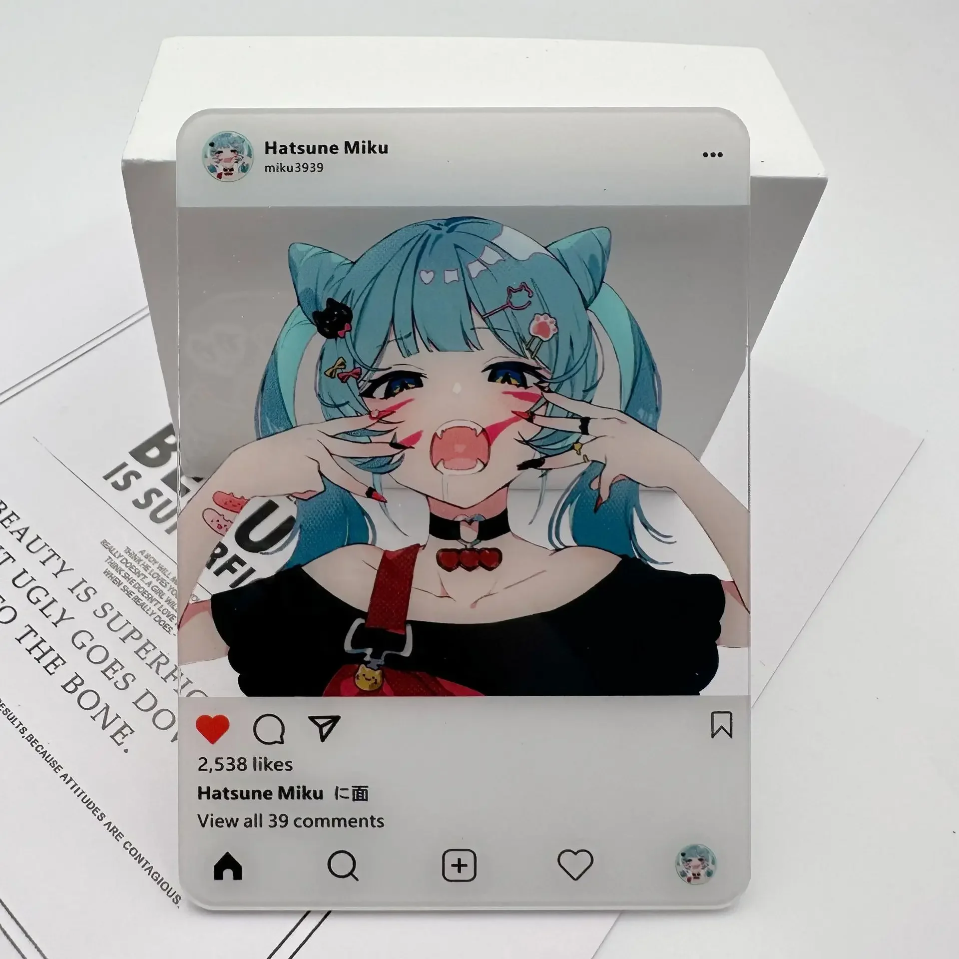 Kawaii Hatsune Miku Acryl Karte Foto Requisiten Diy Cartoon Ornament Transparente Drei-Zoll Karte Ins Stil Kinder Geburtstag Geschenk