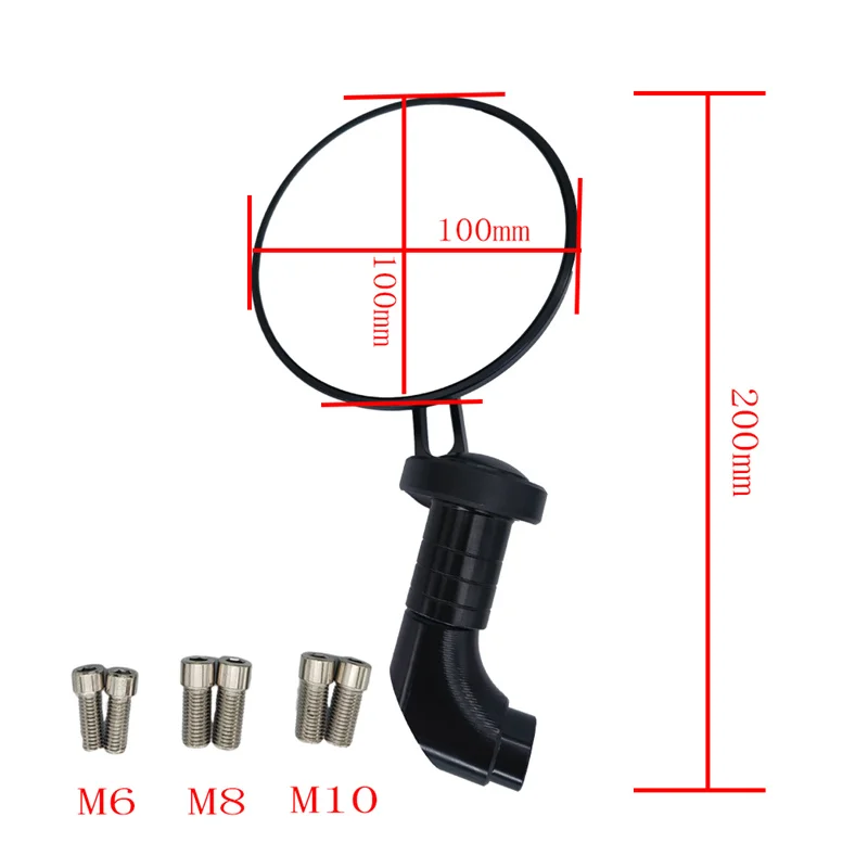 Universial Motorcycle Side Mirror Motorcycle Handlebar CNC Aluminum Scooter E-Bike Electromobile Back Side Rearview Mirrors